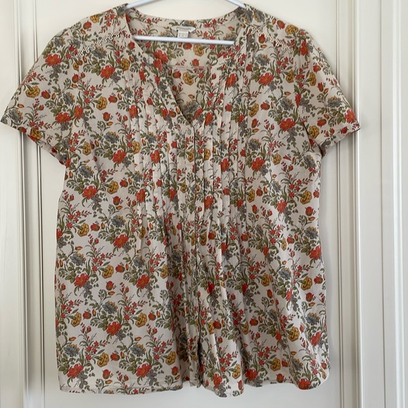 Monsoon London | Floral Short Sleeve Button Down Shirt - size US 12 - Picture 1 of 13